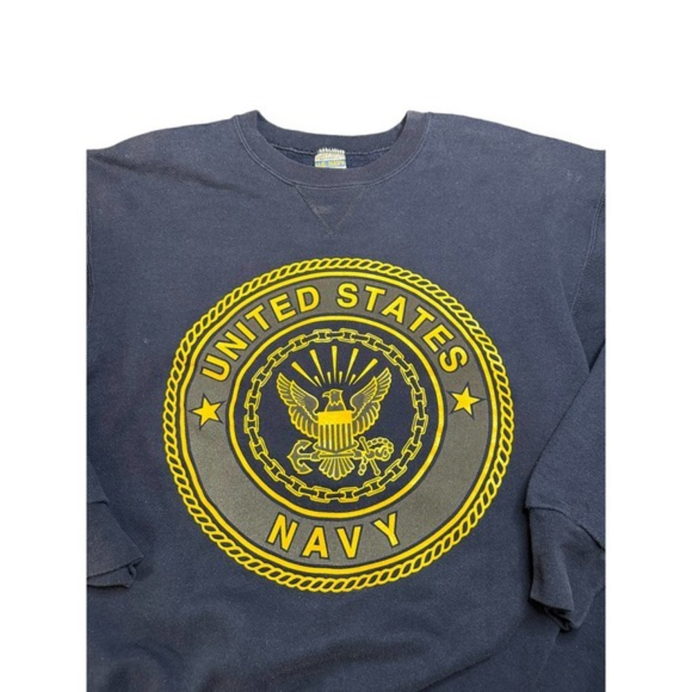VTG MJ‎ Soffe Sweatshirt Blue US Navy Crewneck Size Medium